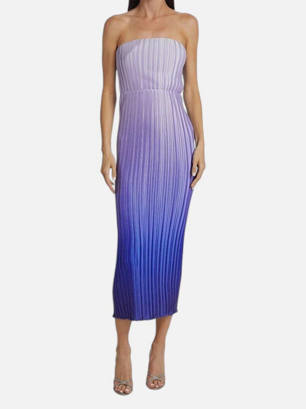 L'Idée Women's Purple Ombré Pleated Strapless Les Éléments Gatsby Dress Size 4